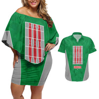 Personalized Italy Umbria Couples Matching Off Shoulder Short Dress and Hawaiian Shirt Inspiration Flags Style LT9