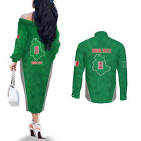 Personalized Italy Umbria Couples Matching Off The Shoulder Long Sleeve Dress and Long Sleeve Button Shirt Inspiration Flags Style LT9