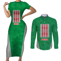 Personalized Italy Umbria Couples Matching Short Sleeve Bodycon Dress and Long Sleeve Button Shirt Inspiration Flags Style LT9