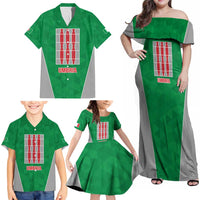 Personalized Italy Umbria Family Matching Off Shoulder Maxi Dress and Hawaiian Shirt Inspiration Flags Style LT9