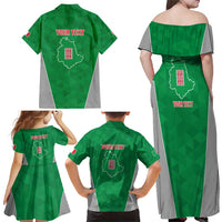 Personalized Italy Umbria Family Matching Off Shoulder Maxi Dress and Hawaiian Shirt Inspiration Flags Style LT9