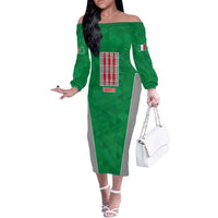 Personalized Italy Umbria Off The Shoulder Long Sleeve Dress Inspiration Flags Style LT9