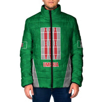 Personalized Italy Umbria Padded Jacket Inspiration Flags Style - Wonder Print Shop