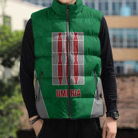 Personalized Italy Umbria Sleeveless Puffer Jacket Inspiration Flags Style - Wonder Print Shop