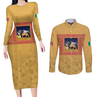 Personalized Italy Veneto Couples Matching Long Sleeve Bodycon Dress and Long Sleeve Button Shirt Inspiration Flags Style