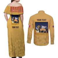 Personalized Italy Veneto Couples Matching Off Shoulder Maxi Dress and Long Sleeve Button Shirt Inspiration Flags Style