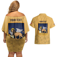 Personalized Italy Veneto Couples Matching Off Shoulder Short Dress and Hawaiian Shirt Inspiration Flags Style