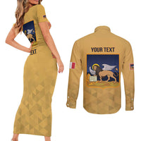 Personalized Italy Veneto Couples Matching Short Sleeve Bodycon Dress and Long Sleeve Button Shirt Inspiration Flags Style