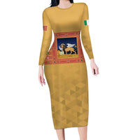 Personalized Italy Veneto Family Matching Long Sleeve Bodycon Dress and Hawaiian Shirt Inspiration Flags Style