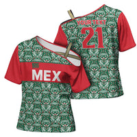 Mexico WC26 Custom Cross Shoulder Shirt Minimalist Aztec Eagle El Tricolor