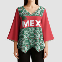 Mexico WC26 Custom Kimono Sleeve Blouse Minimalist Aztec Eagle El Tricolor