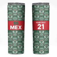 Mexico WC26 Custom Skinny Tumbler Minimalist Aztec Eagle El Tricolor