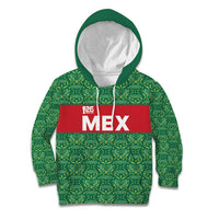 Mexico WC26 Custom Kid Hoodie Minimalist Aztec Eagle Green Color