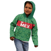 Mexico WC26 Custom Kid Hoodie Minimalist Aztec Eagle Green Color