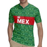 Mexico WC26 Custom Rugby Jersey Minimalist Aztec Eagle Green Color