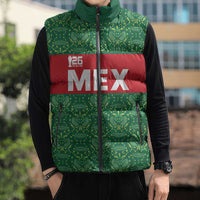 Mexico WC26 Custom Sleeveless Puffer Jacket Minimalist Aztec Eagle Green Color
