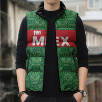Mexico WC26 Custom Sleeveless Puffer Jacket Minimalist Aztec Eagle Green Color