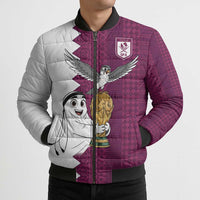 Qatar WC26 Custom Bomber Puffer Jacket Funny La'eeb with Arabic Pattern