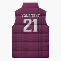 Qatar WC26 Custom Sleeveless Puffer Jacket Funny La'eeb with Arabic Pattern