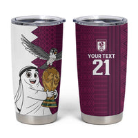 Qatar WC26 Custom Tumbler Cup Funny La'eeb with Arabic Pattern