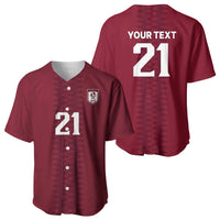 Qatar WC26 Custom Baseball Jersey Maroon One Zigzag Pattern