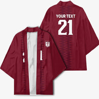 Qatar WC26 Custom Kimono Maroon One Zigzag Pattern
