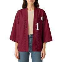 Qatar WC26 Custom Kimono Maroon One Zigzag Pattern