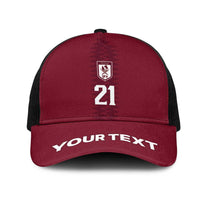 Qatar WC26 Custom Mesh Trucker Cap Maroon One Zigzag Pattern