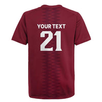 Qatar WC26 Custom Rugby Jersey Maroon One Zigzag Pattern