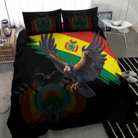 Bolivia Andean Condor Bedding Set Grunge Flag Motif