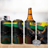 Bolivia Andean Condor 4 in 1 Can Cooler Tumbler Grunge Flag Motif