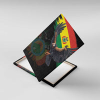 Bolivia Andean Condor Canvas Wall Art Grunge Flag Motif