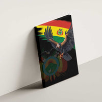 Bolivia Andean Condor Canvas Wall Art Grunge Flag Motif