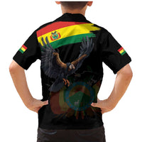 Bolivia Andean Condor Family Matching Mermaid Dress and Hawaiian Shirt Grunge Flag Motif