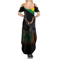 Bolivia Andean Condor Family Matching Summer Maxi Dress and Hawaiian Shirt Grunge Flag Motif