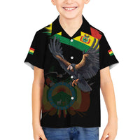 Bolivia Andean Condor Family Matching Tank Maxi Dress and Hawaiian Shirt Grunge Flag Motif
