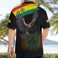 Bolivia Andean Condor Hawaiian Shirt Grunge Flag Motif