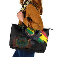 Bolivia Andean Condor Leather Tote Bag Grunge Flag Motif