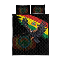 Bolivia Andean Condor Quilt Bed Set Grunge Flag Motif