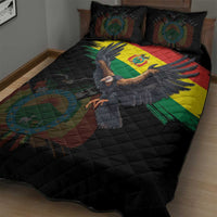 Bolivia Andean Condor Quilt Bed Set Grunge Flag Motif