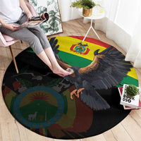 Bolivia Andean Condor Round Carpet Grunge Flag Motif