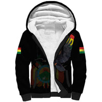 Bolivia Andean Condor Sherpa Hoodie Grunge Flag Motif