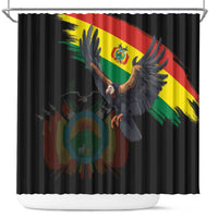 Bolivia Andean Condor Shower Curtain Grunge Flag Motif