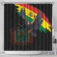 Bolivia Andean Condor Shower Curtain Grunge Flag Motif