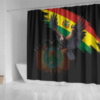 Bolivia Andean Condor Shower Curtain Grunge Flag Motif