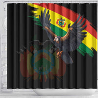 Bolivia Andean Condor Shower Curtain Grunge Flag Motif