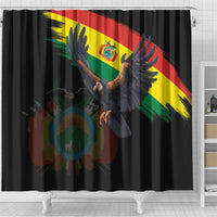 Bolivia Andean Condor Shower Curtain Grunge Flag Motif