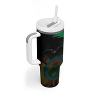 Bolivia Andean Condor Tumbler With Handle Grunge Flag Motif