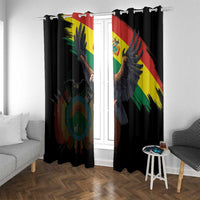 Bolivia Andean Condor Window Curtain Grunge Flag Motif