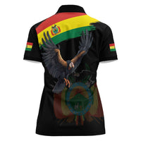 Bolivia Andean Condor Women Polo Shirt Grunge Flag Motif